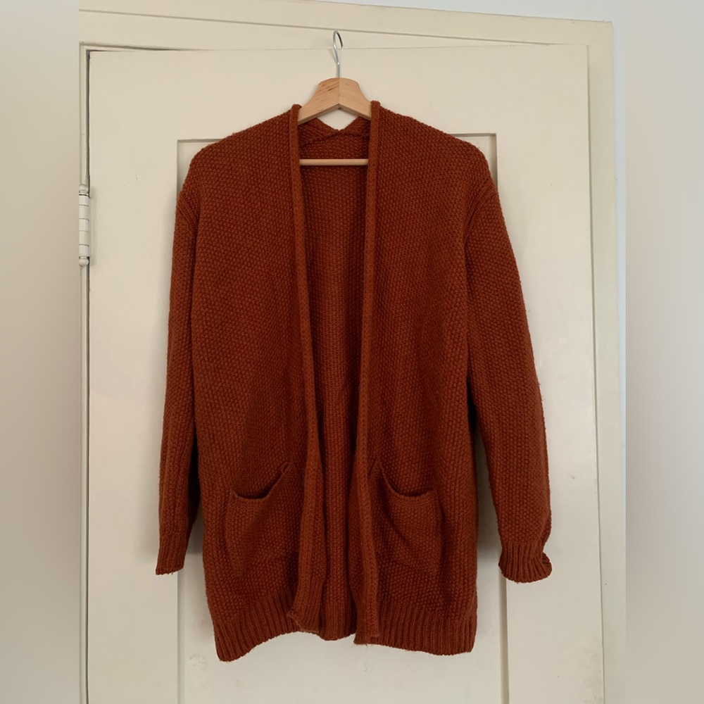 Cozy pumpkin orange cardigan made in italy